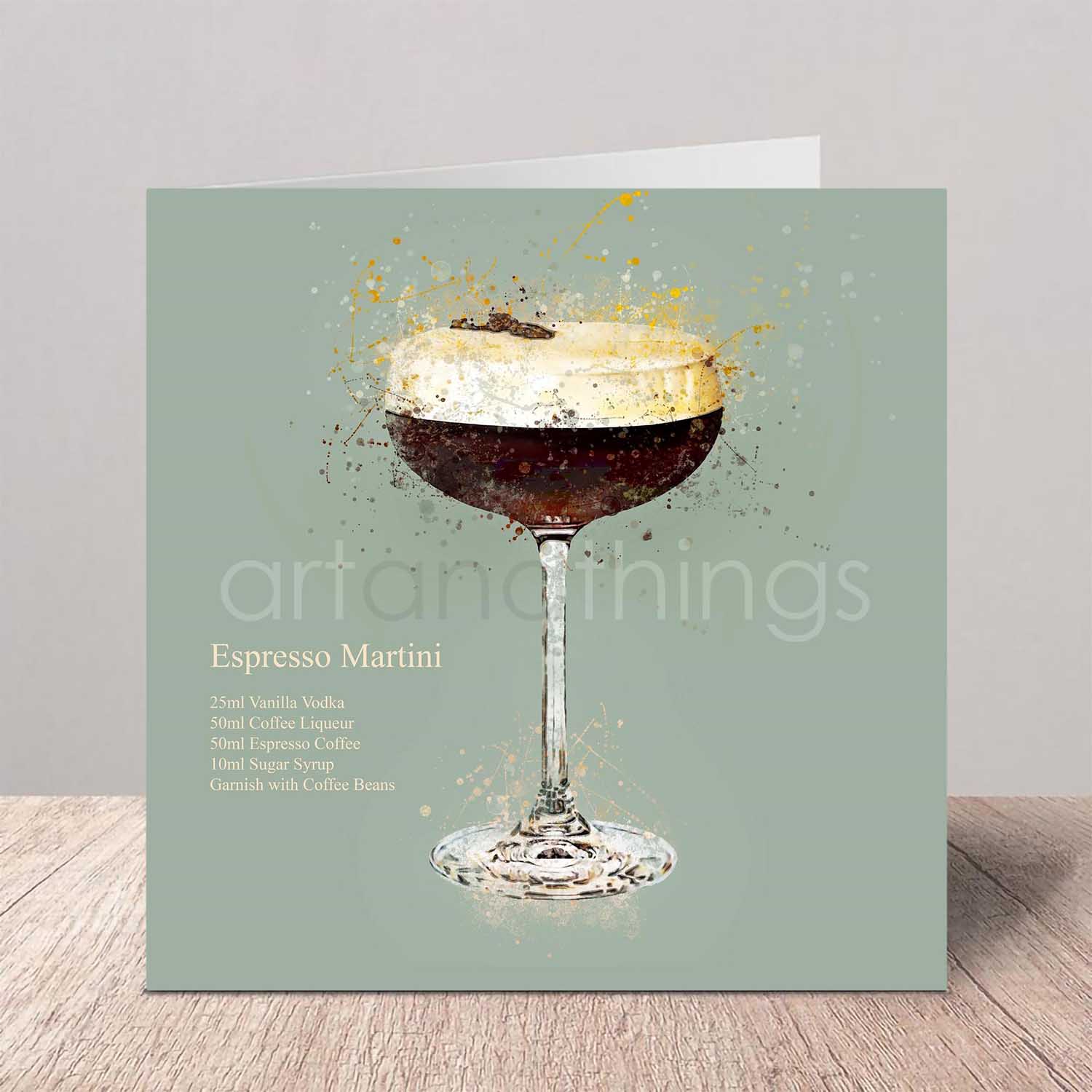 Espresso Martini Cocktail Greeting Card