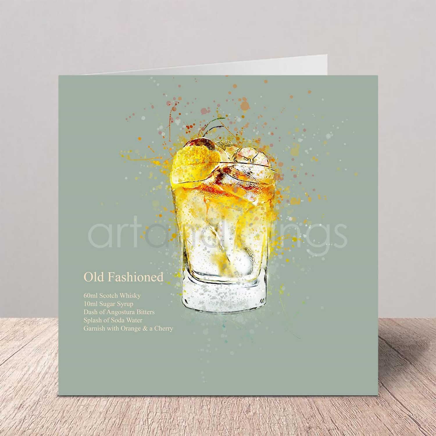 Old Fashioned Cocktail Greeting Card