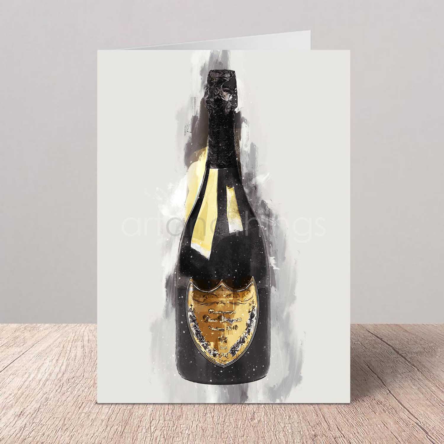 Dom Perignon Champagne Bottle Greeting Card