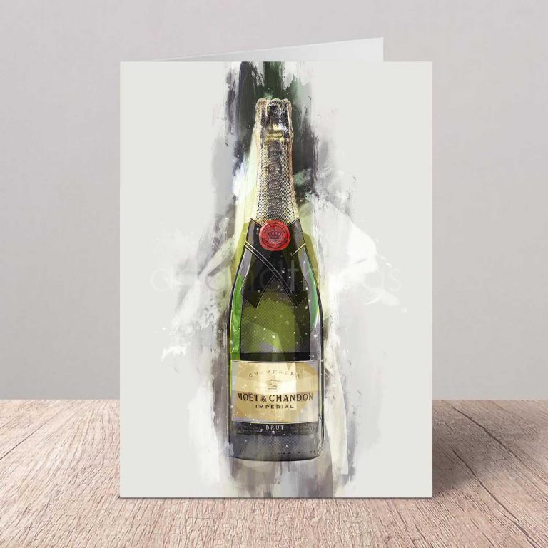 Moet Champagne Bottle Greeting Card