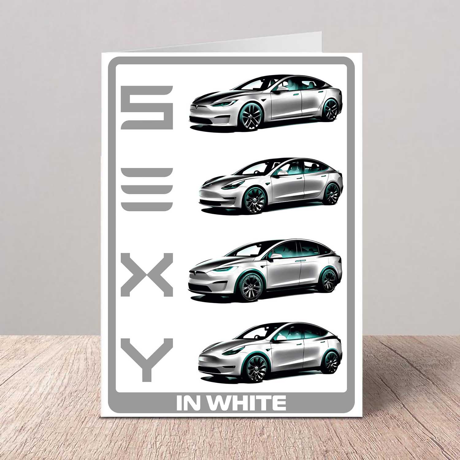 Tesla S3XY Car Range Greetings Card