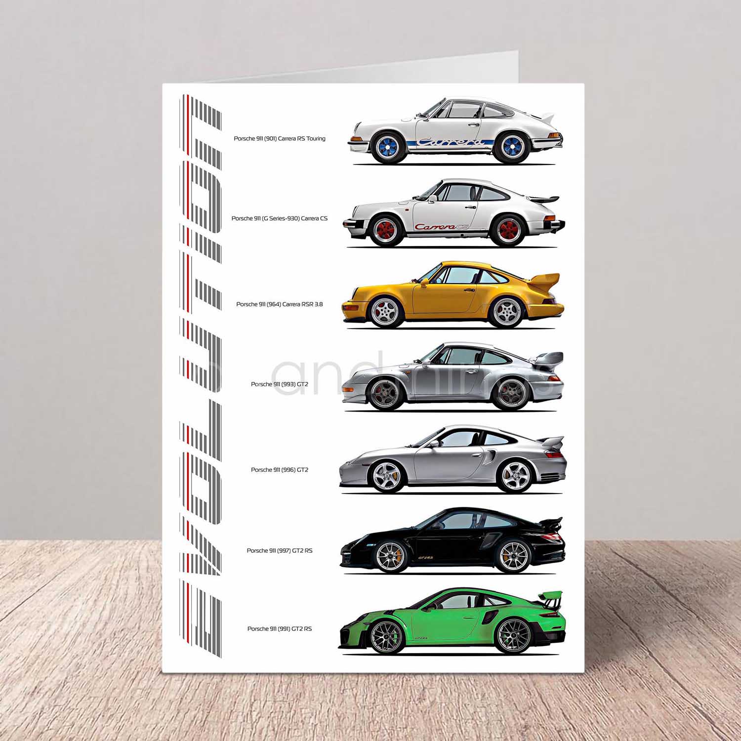 Porsche 911 evolution Greeting Card