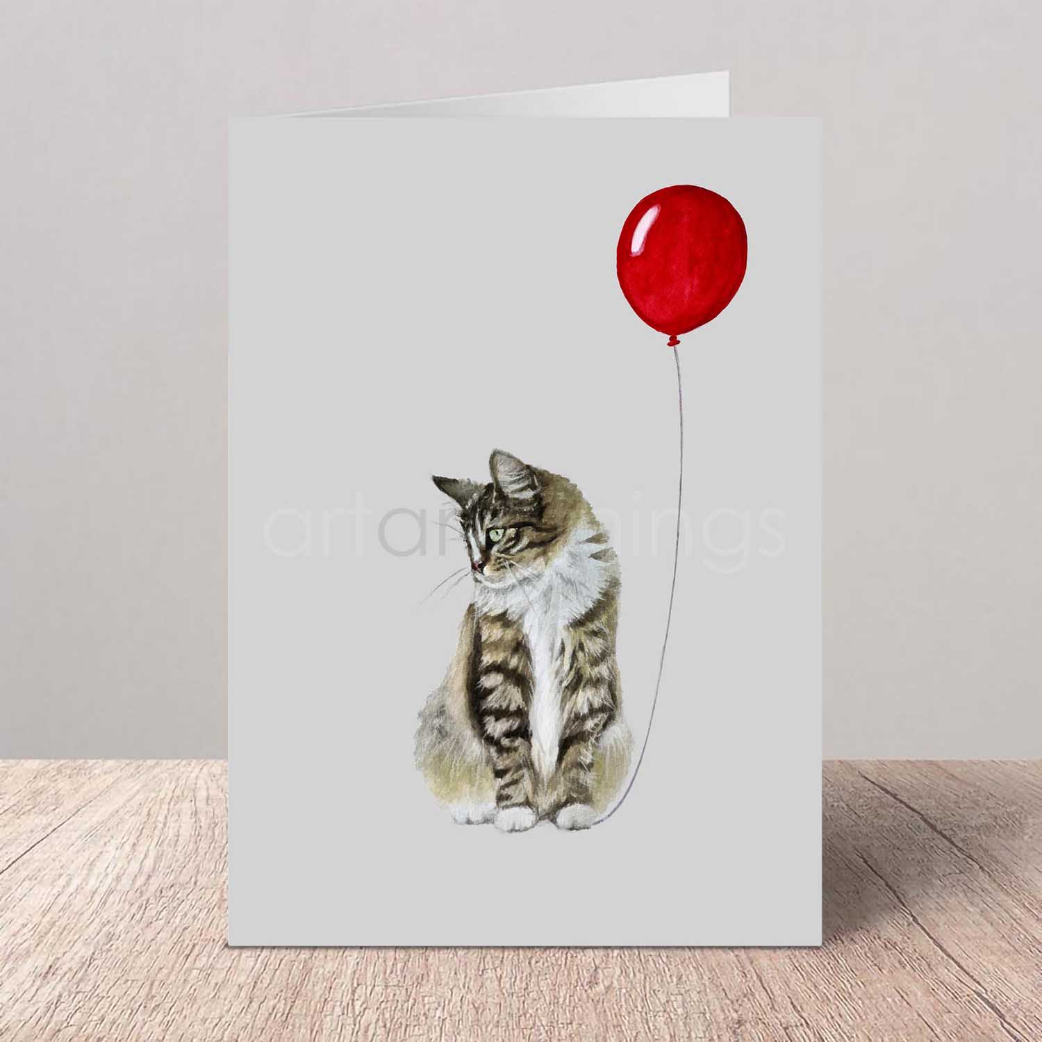 Norwegian Forest Cat Birthday Greeting Card