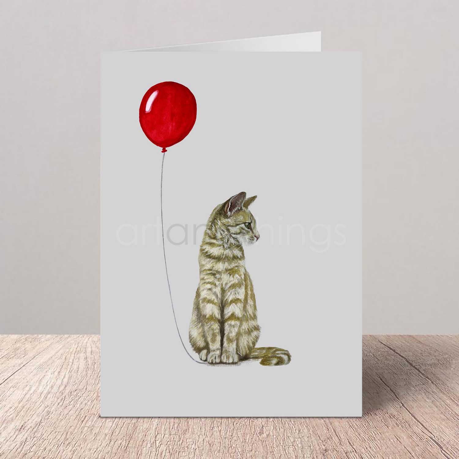 Ginger or Marmalade Cat Birthday Greeting Card