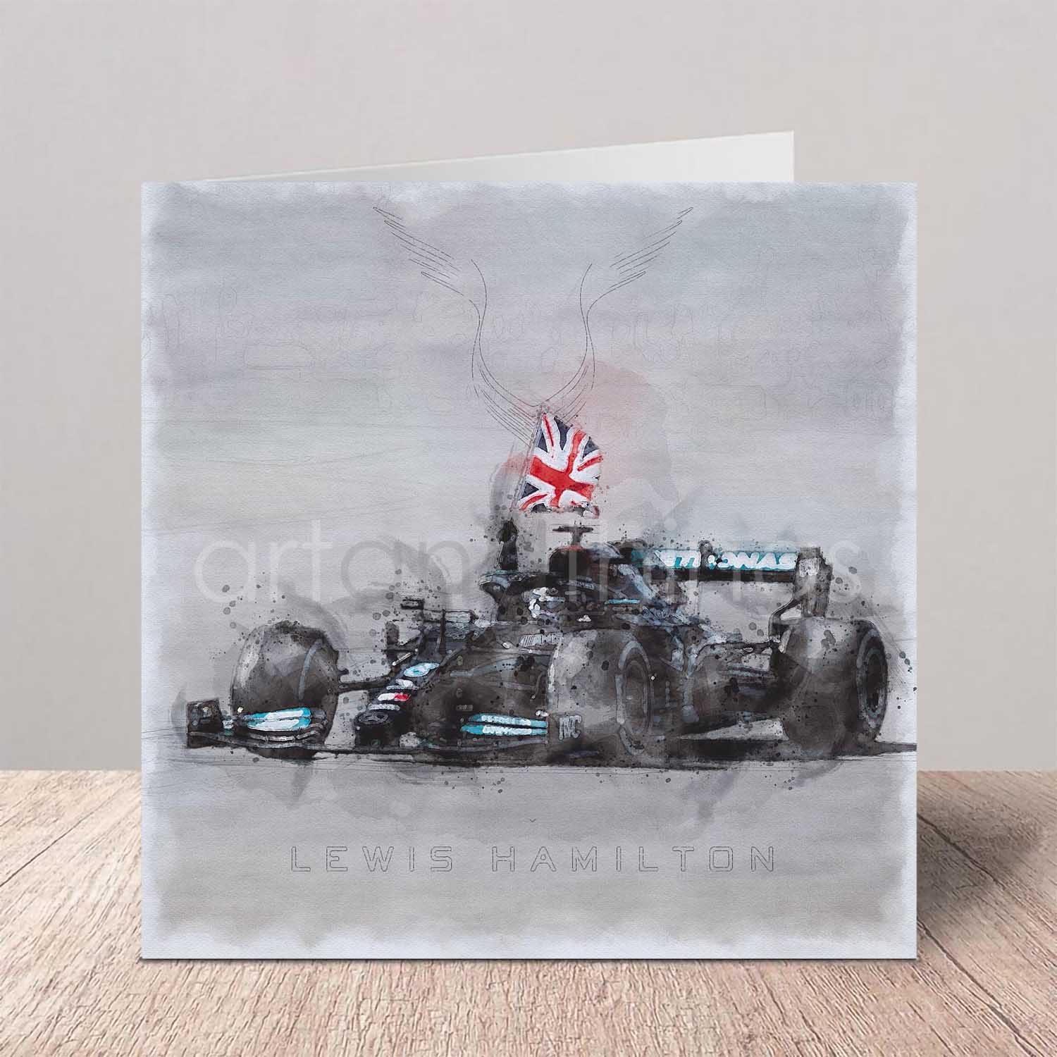 Lewis Hamilton Union Jack Silverstone Greeting Card