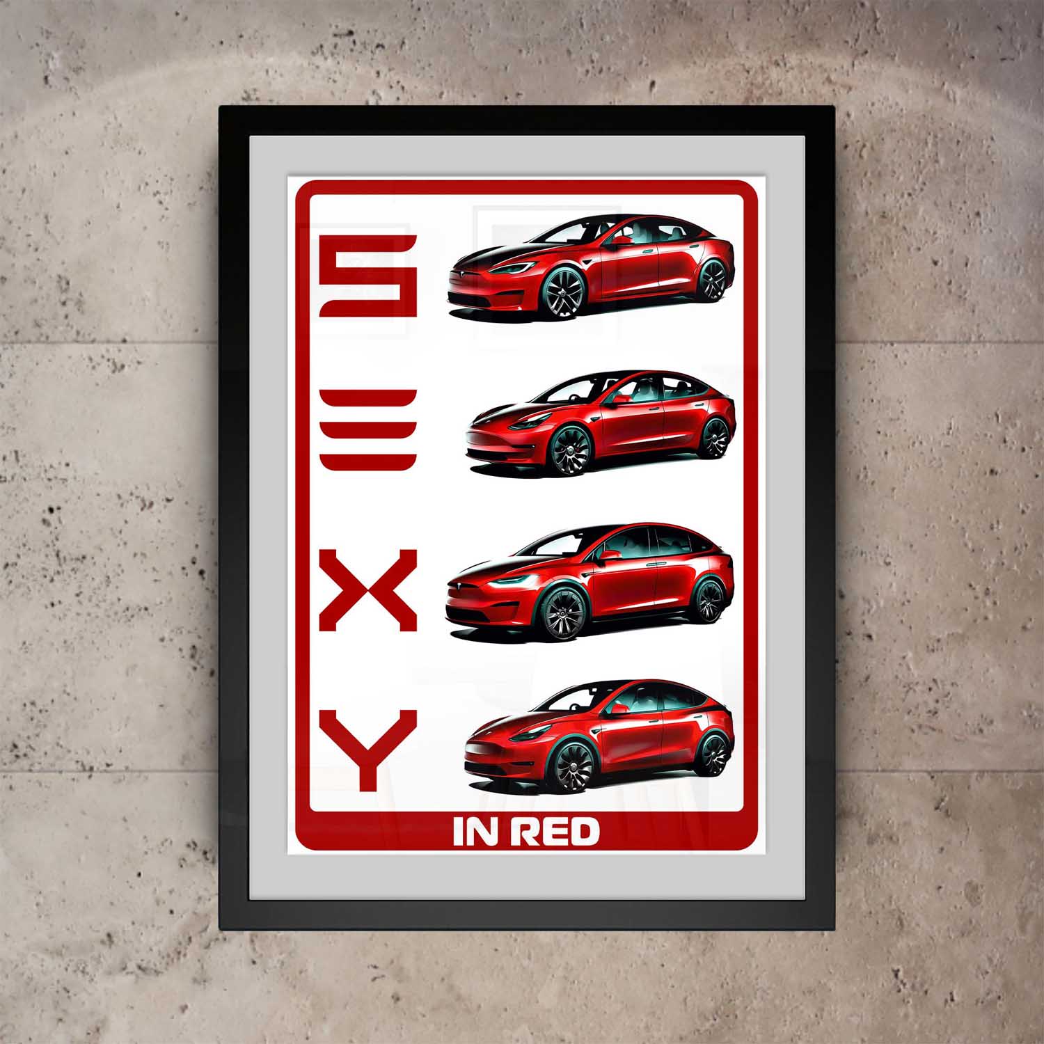 Tesla Car Range Wall Art