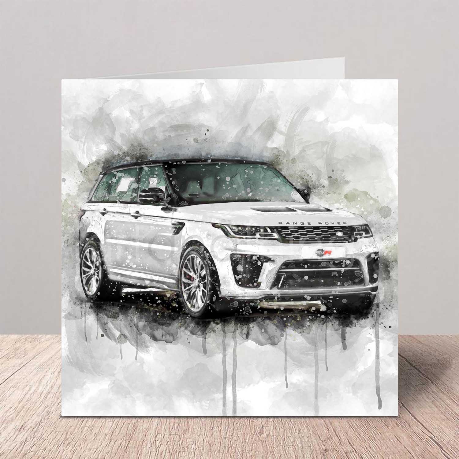 Range Rover Sport SVR White Greeting Card