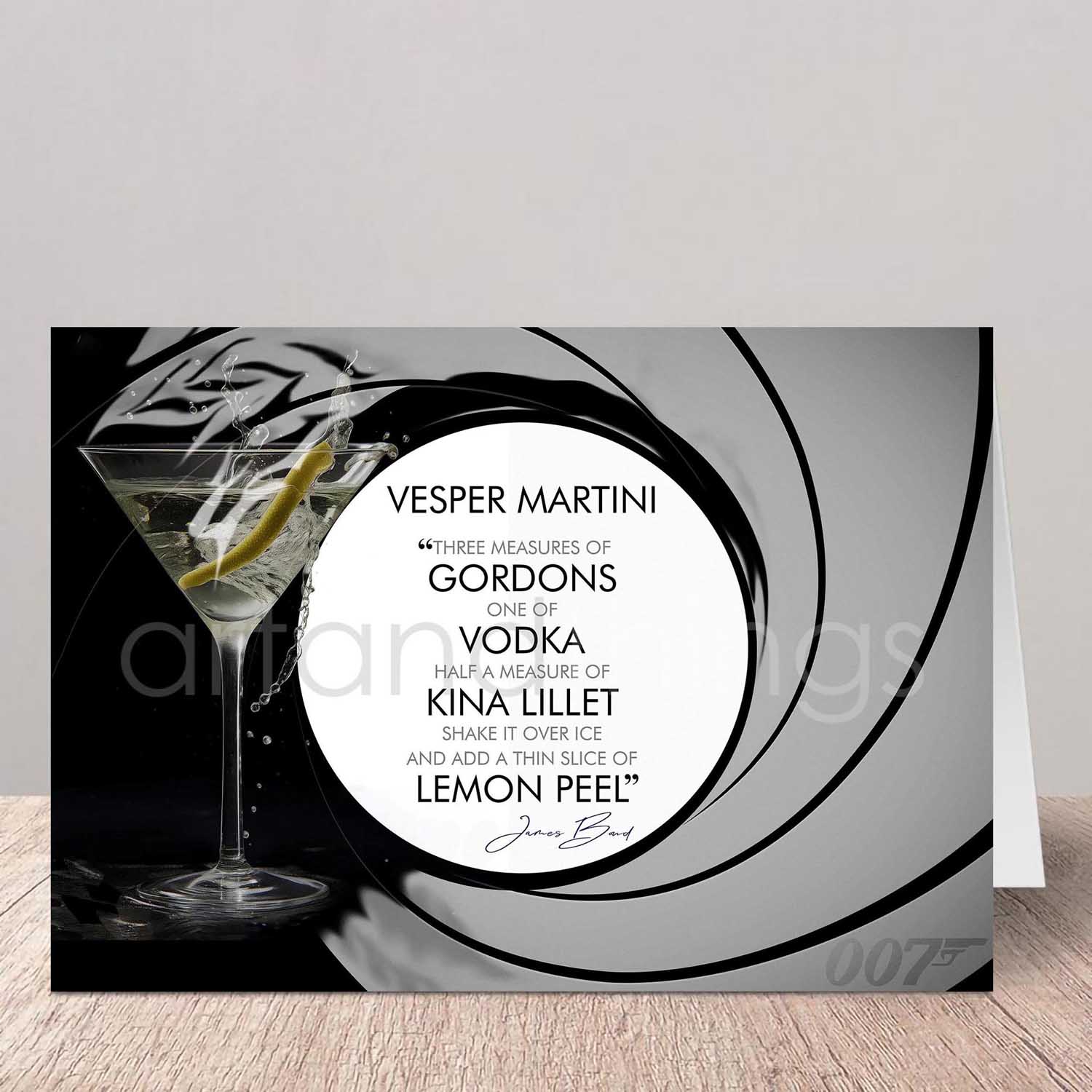 Vesper Martini Greetings Card