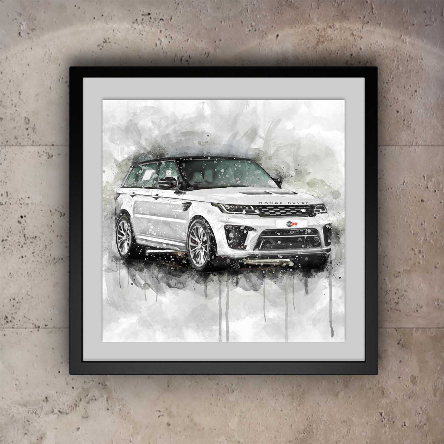 Range Rover Sport SVR White Wall Art