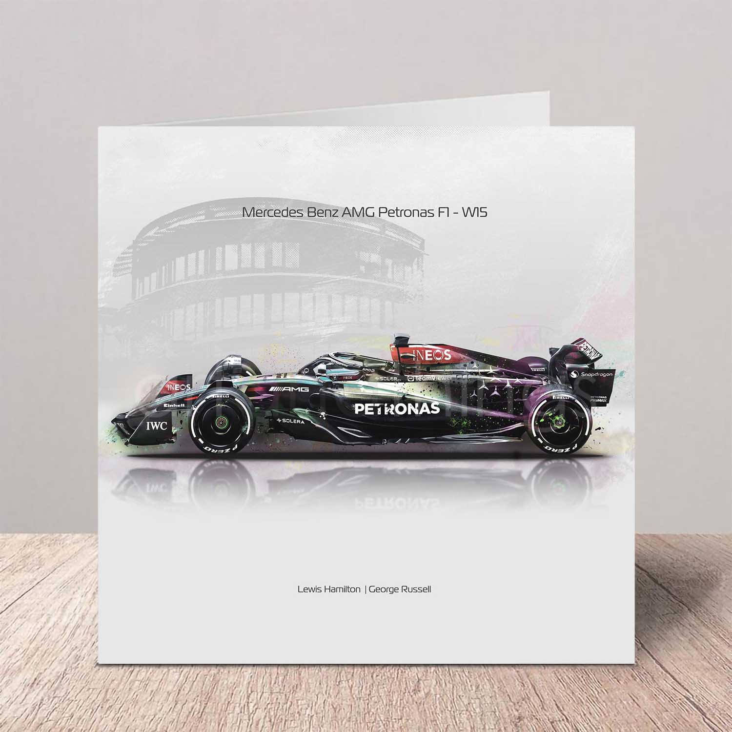 Mercedes F1 Greeting Card - W15 Side View