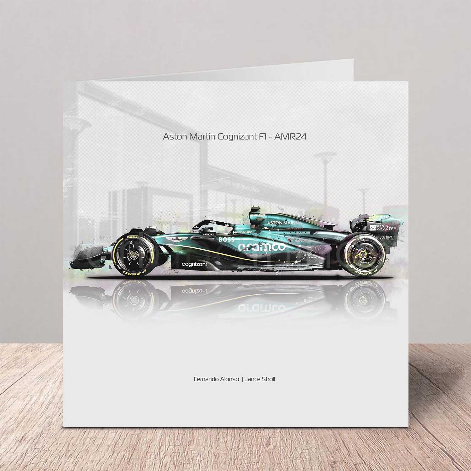 Aston Martin F1 Greeting Card - AMR24 Side View