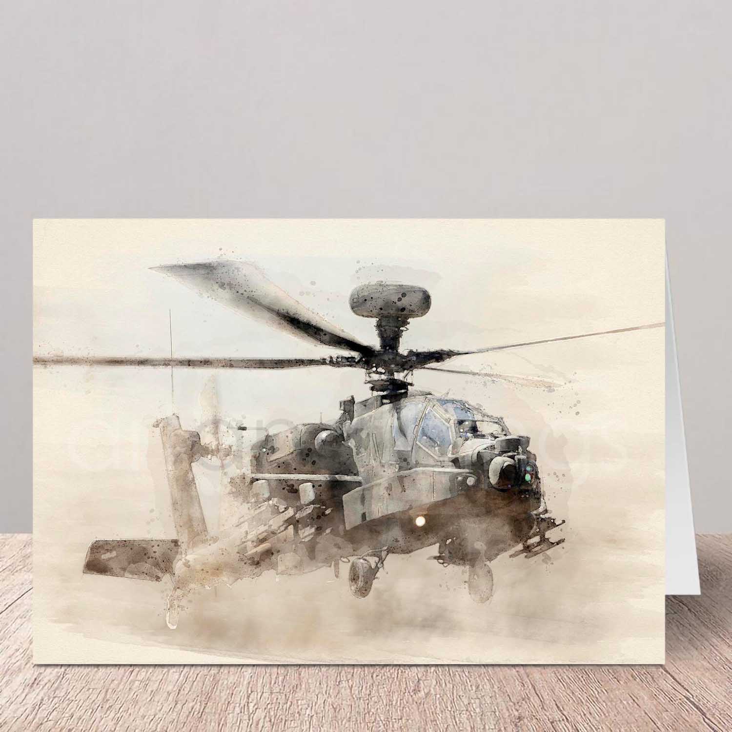 Apache Helicopter Greeting Card