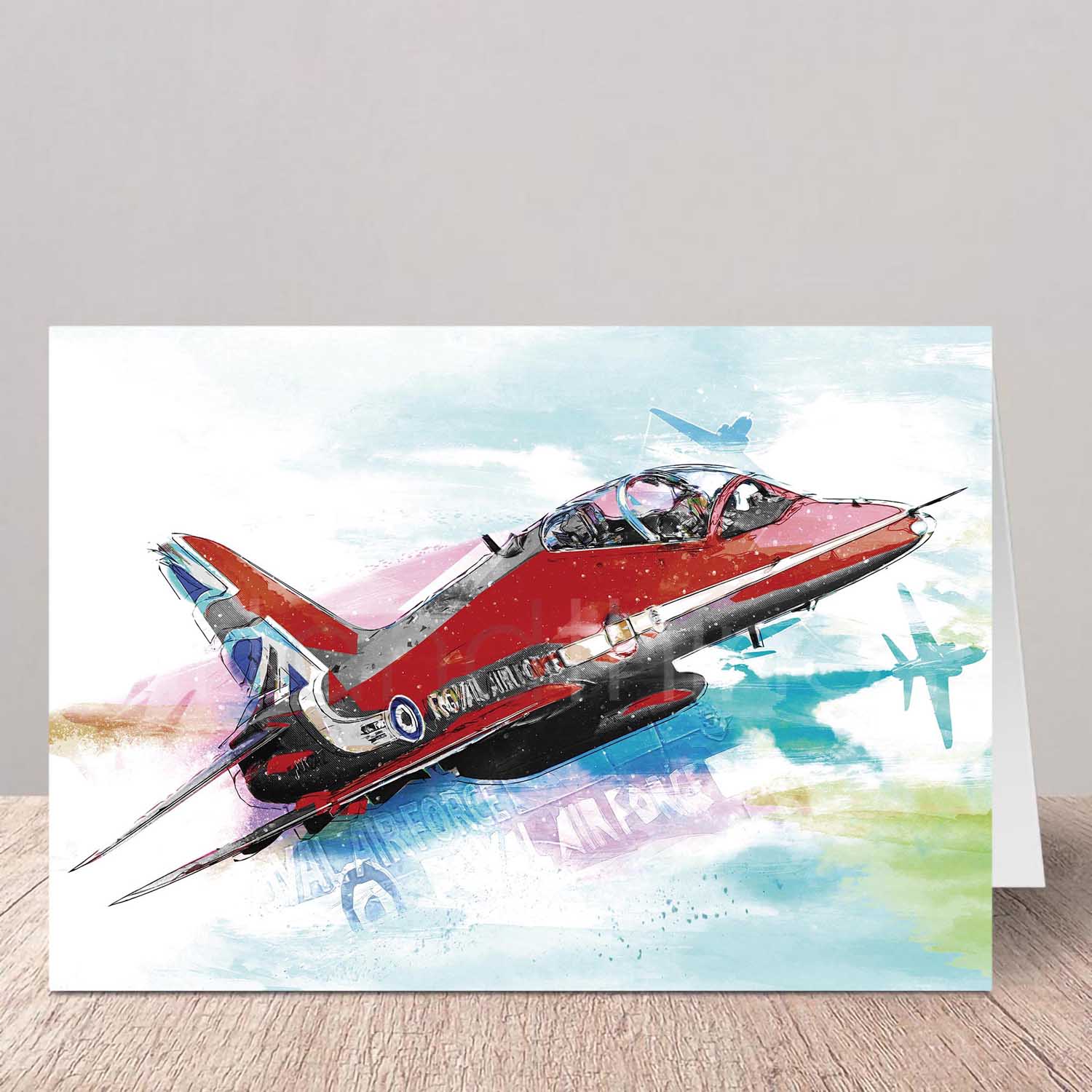 Red Arrows Watercolour Greeting Card