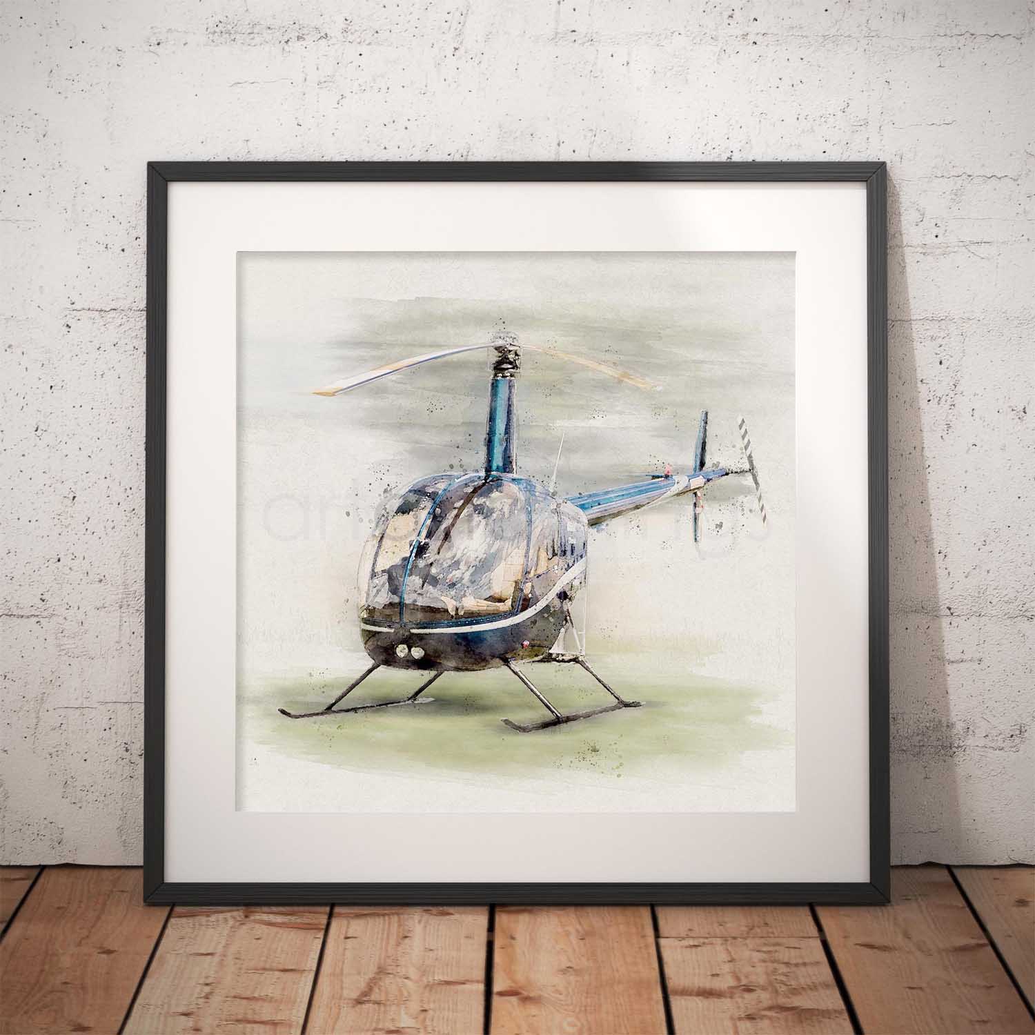 Robinson R22 Helicopter Wall Art