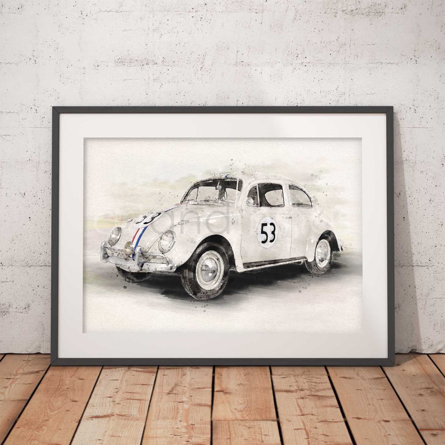 Herbie Volkswagen Beetle Print